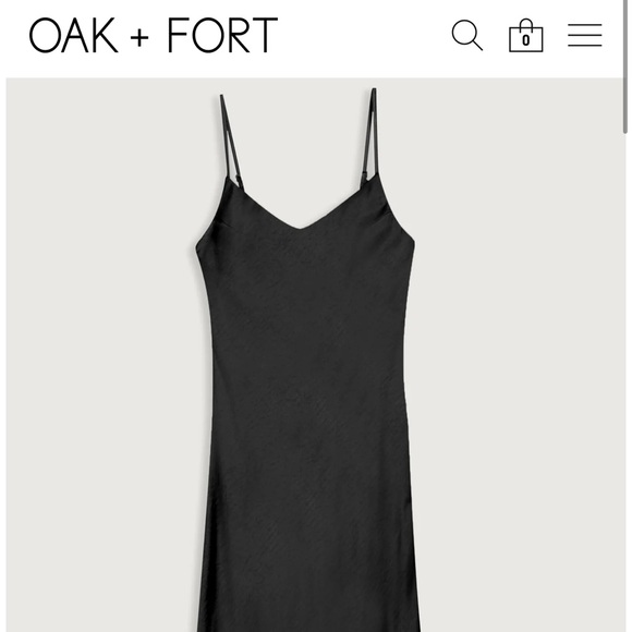 OAK + FORT Black Midi Slip Dress - Picture 6 of 6